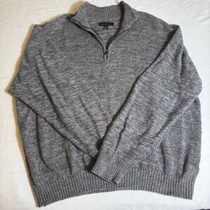 Tricots St. Raphael Men’s Gray 100% Cotton Quarter Zip Sweater Pullover Knit 3X